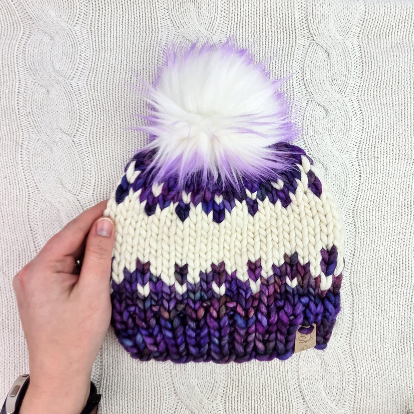Fair Isle Beanie - Purple - Toddler Size