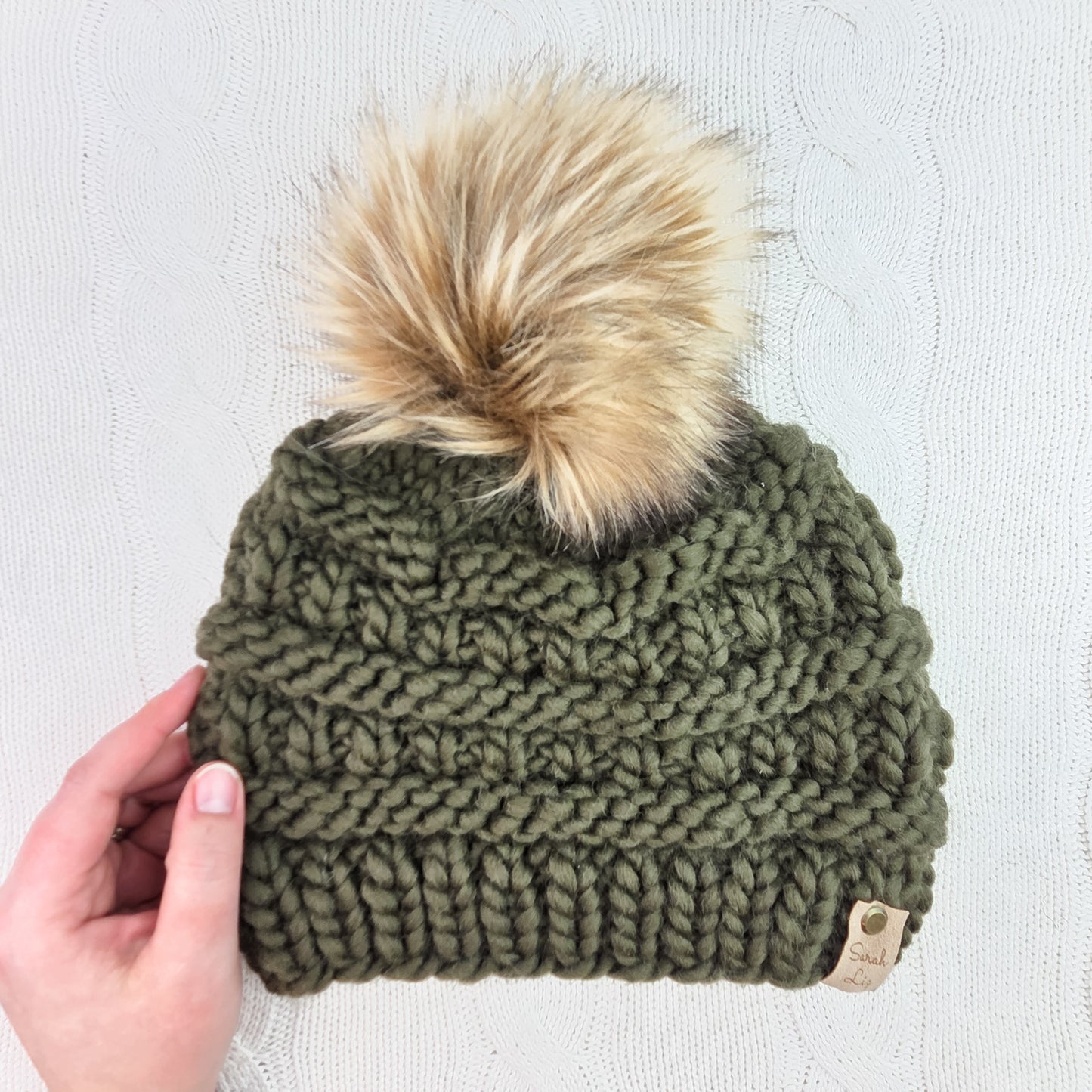 Olive Green Beanie and Cowl Set