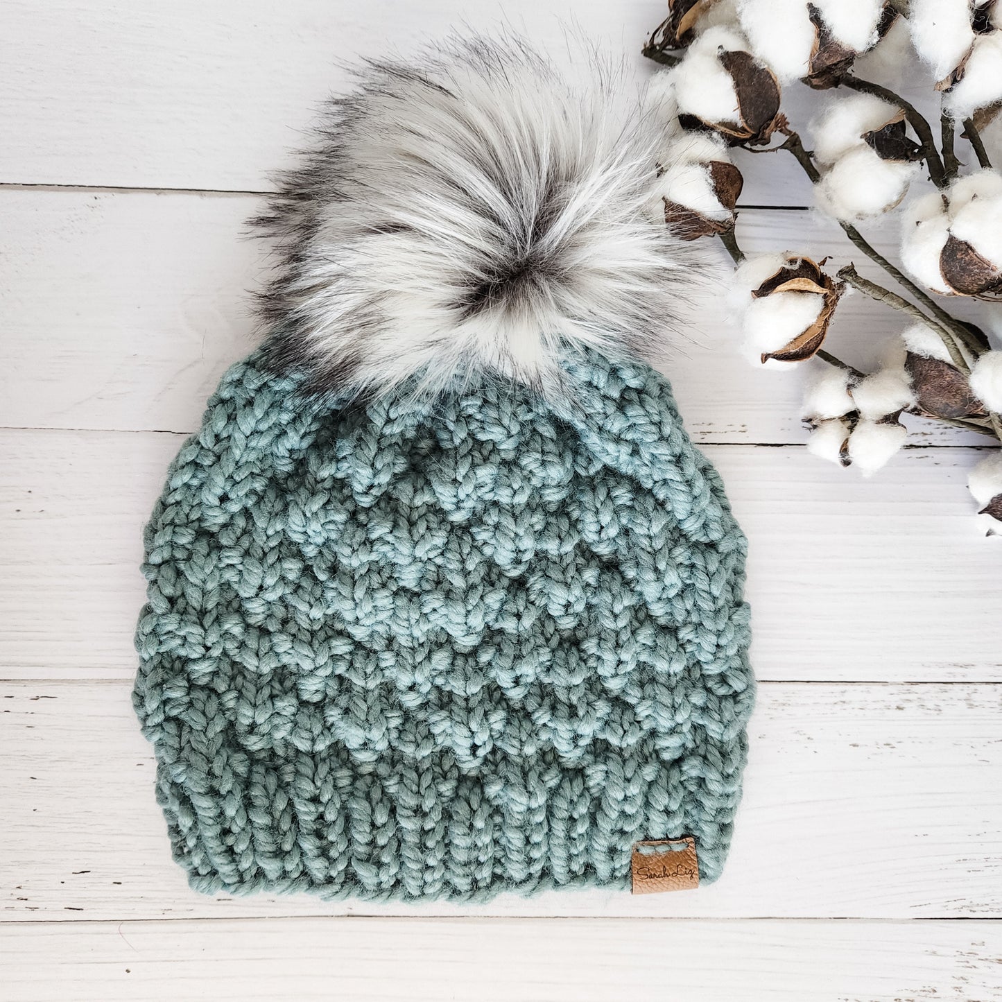 Silver Fox Faux Fur Pom