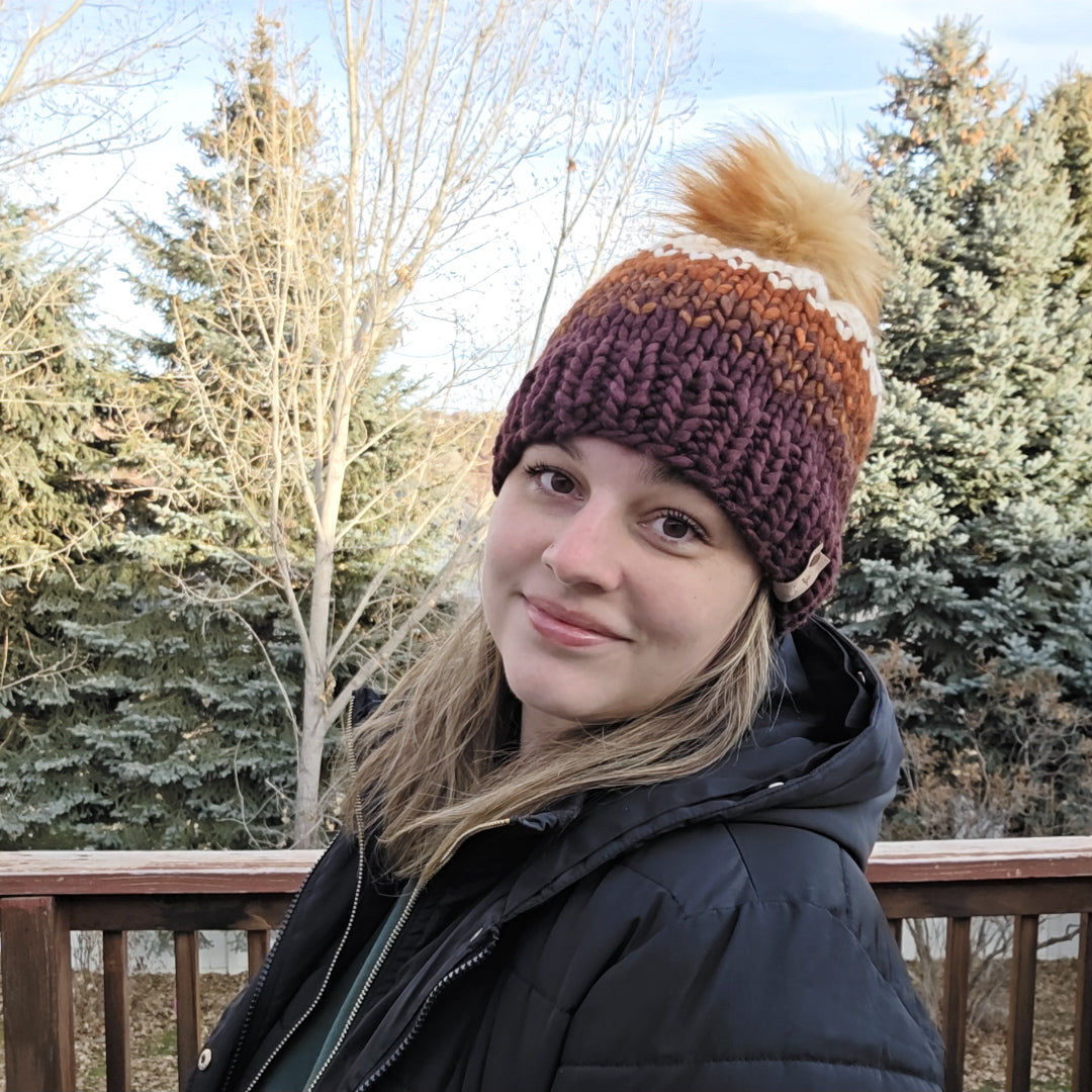 Brown Ombre Knit Beanie