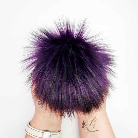 Purple Faux Fur Pom