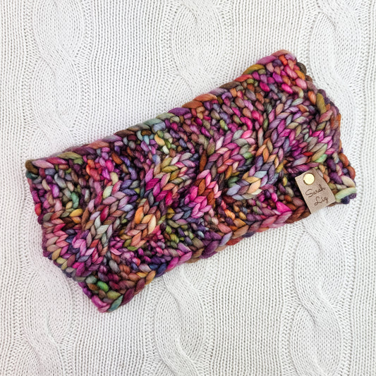 Cable knit earwarmer - Pink