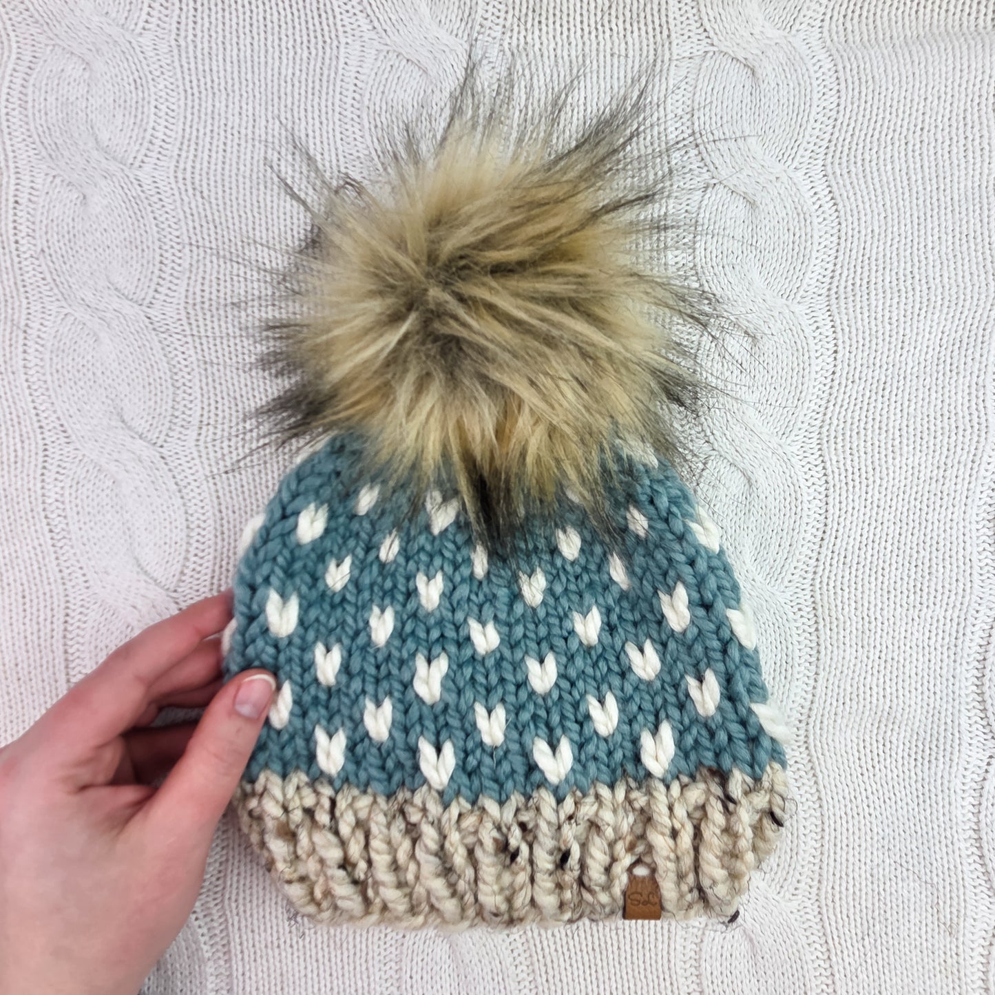 Little Hearts Beanie - Turquoise - 6-12 months