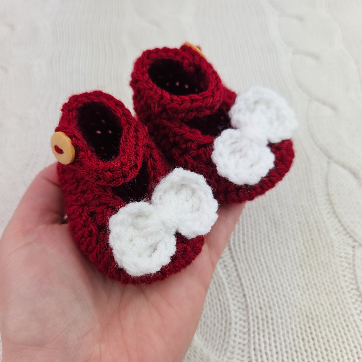 Mary Jane Booties 0-3 months - Red