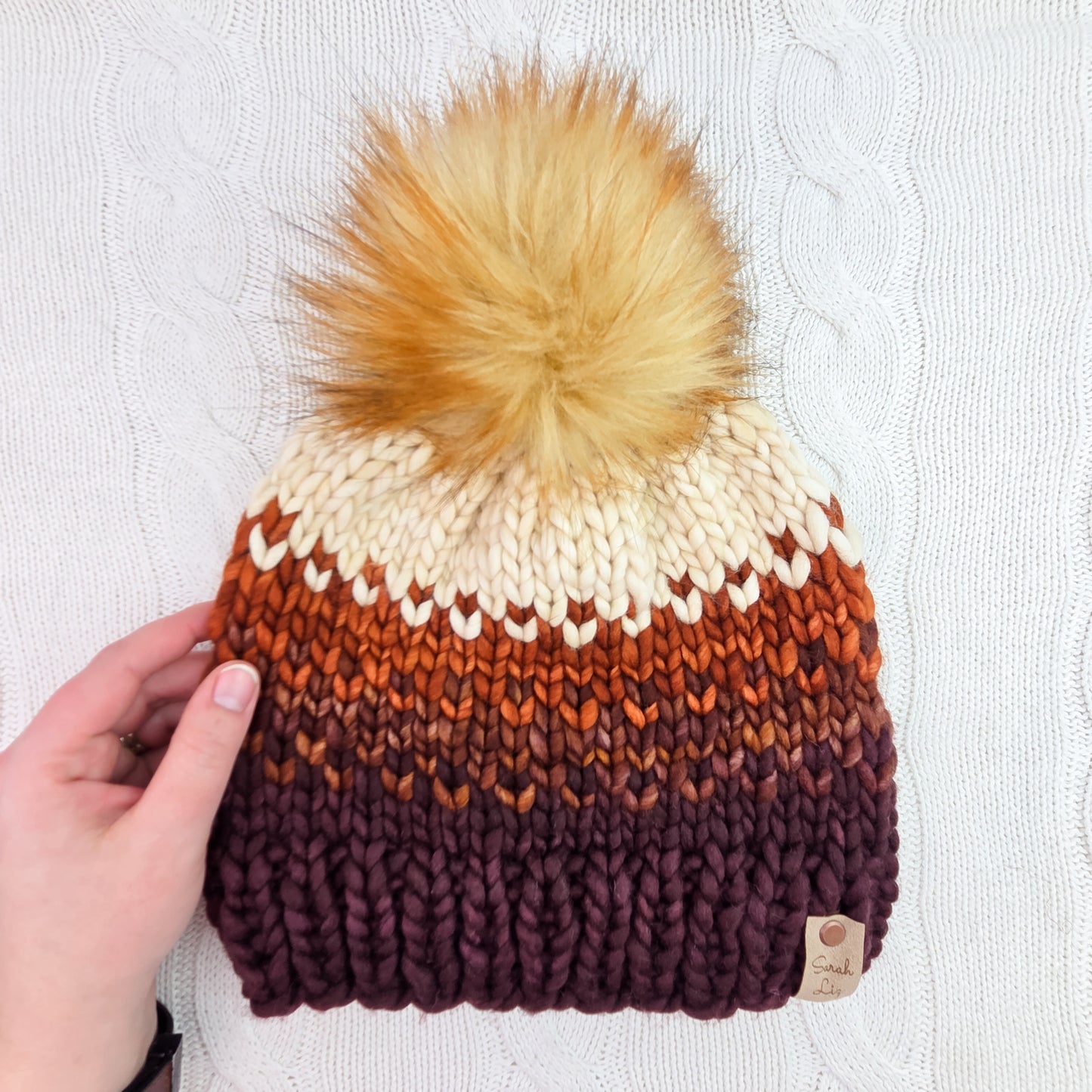 Brown Ombre Knit Beanie