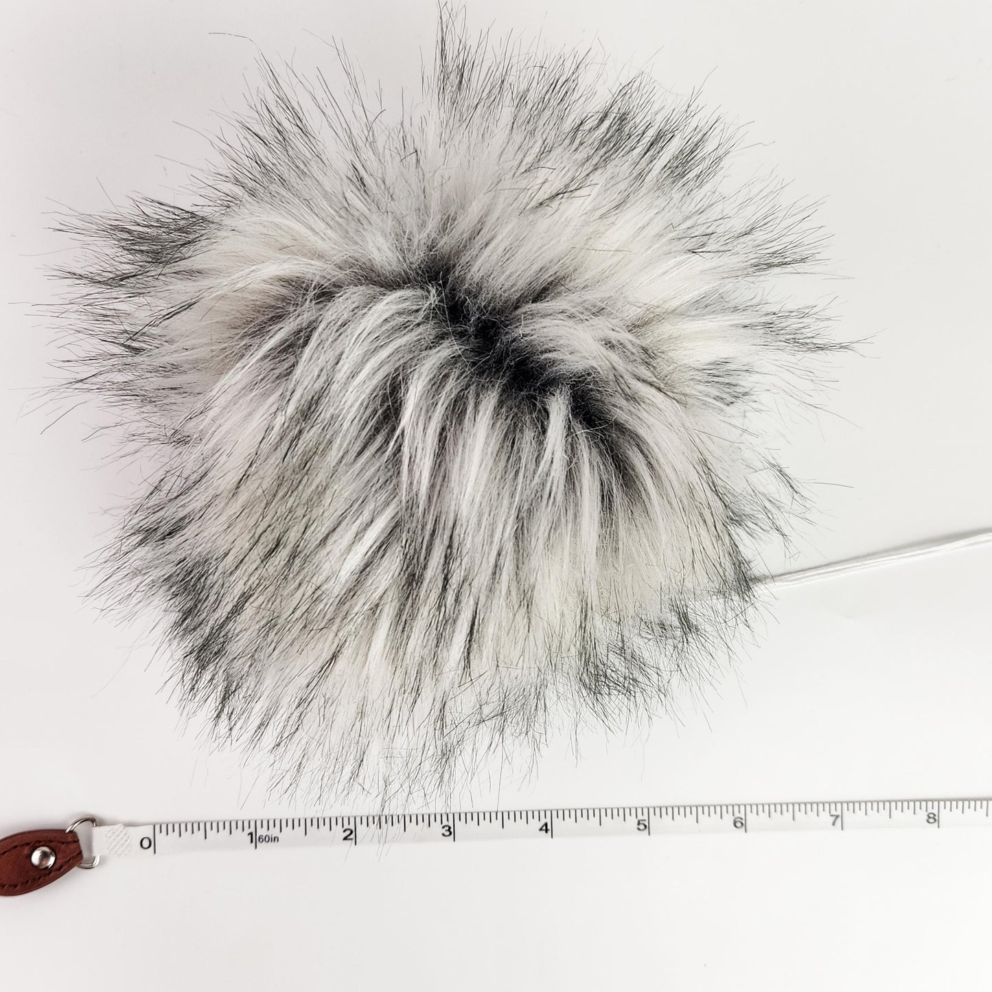 Silver Fox Faux Fur Pom