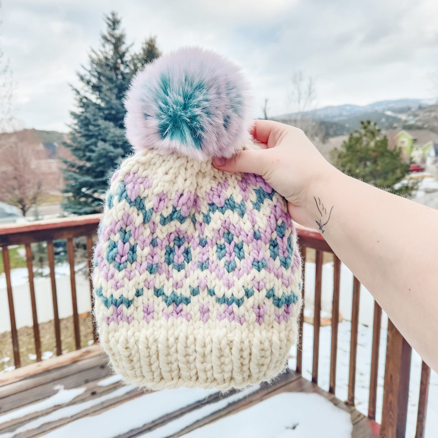 Lavender Fields Faux Fur Pom