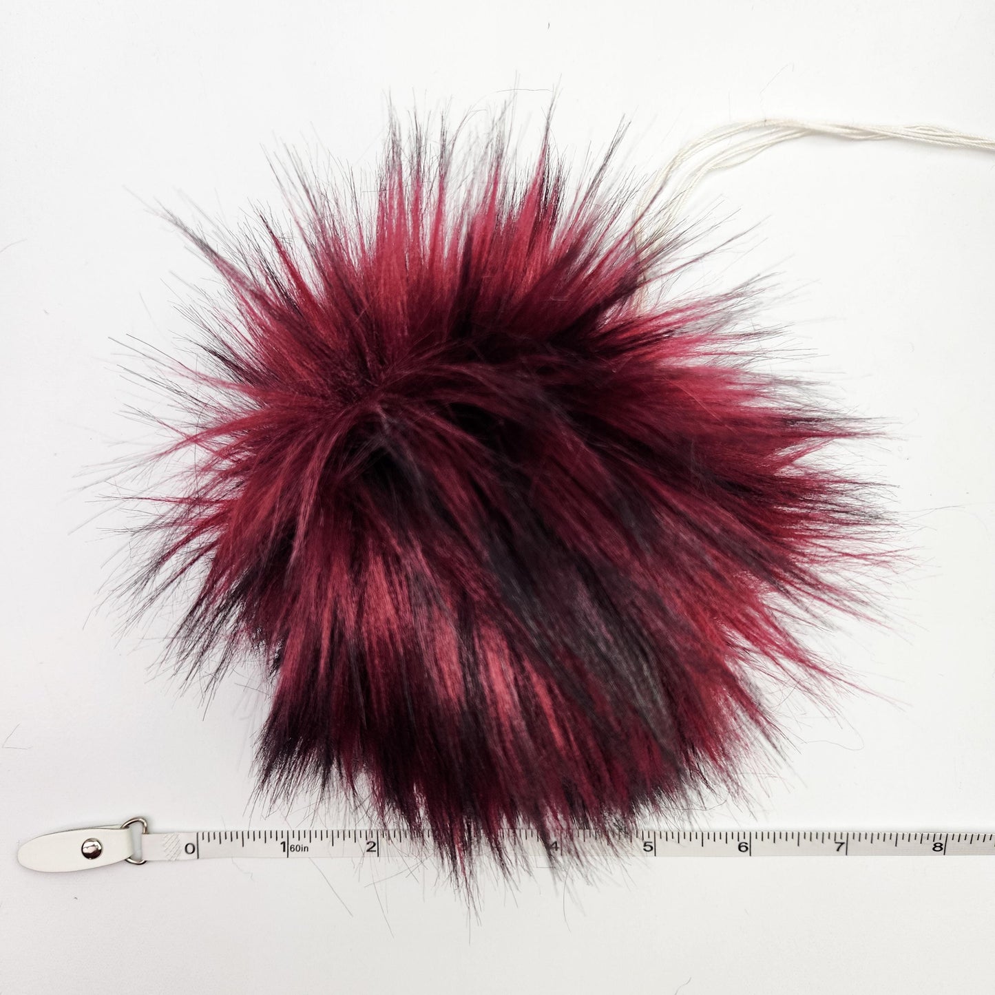 Burgundy Faux Fur Pom