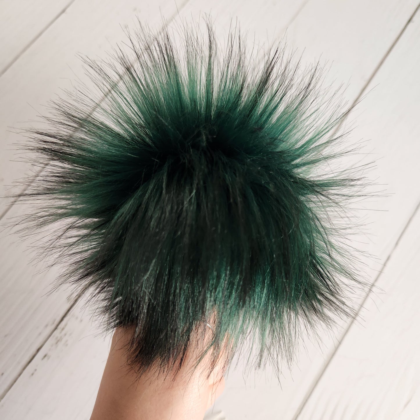Hunter Green Faux Fur Pom