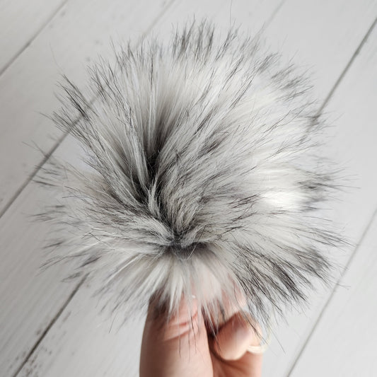 Silver Fox Faux Fur Pom
