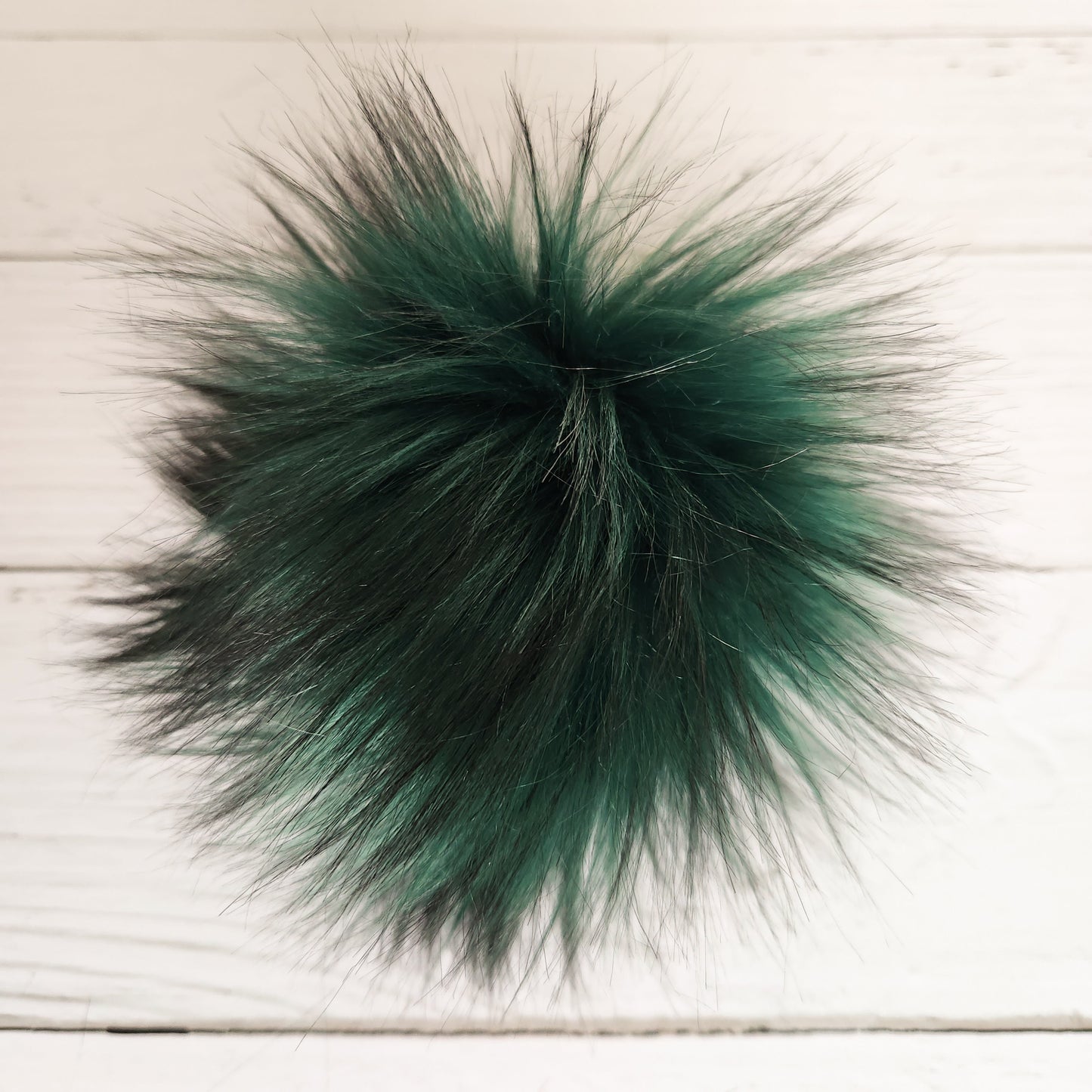 Hunter Green Faux Fur Pom