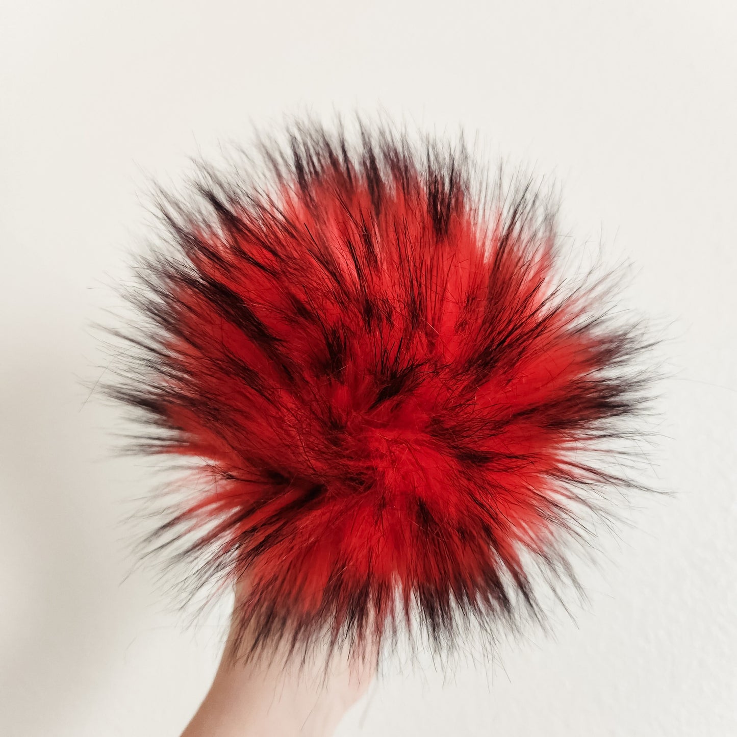 Red Faux Fur Pom
