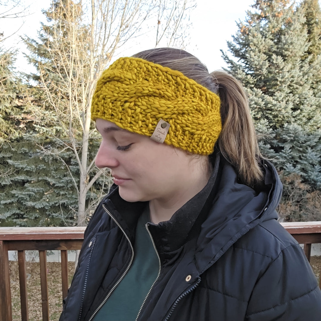 Cable Earwarmer - Yellow