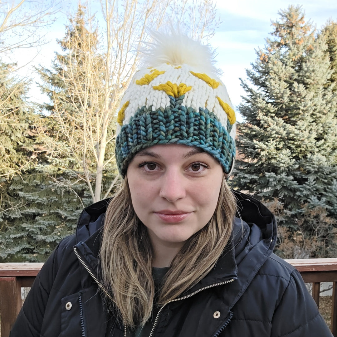 Dandelion Hat - Teal/Yellow