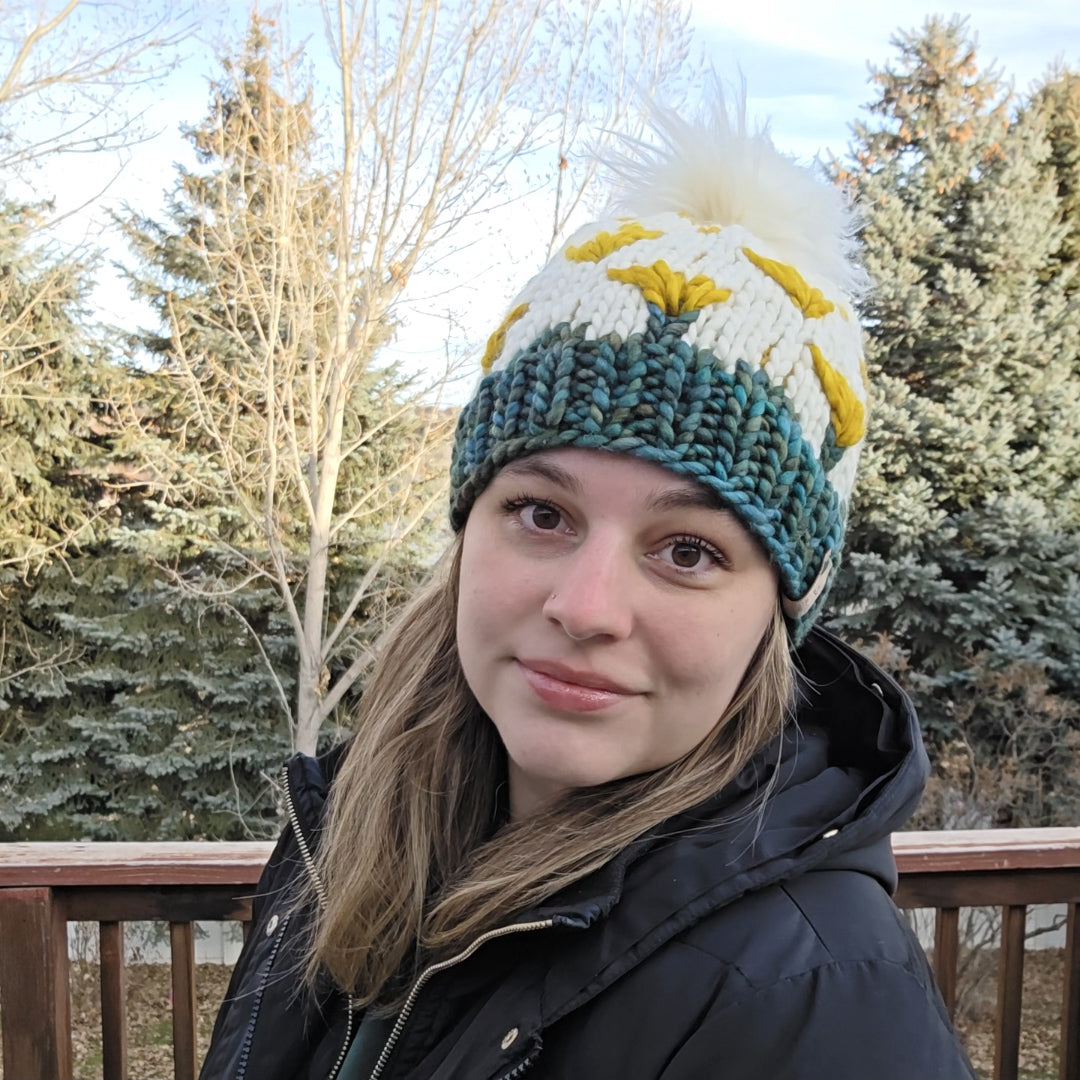 Dandelion Hat - Teal/Yellow
