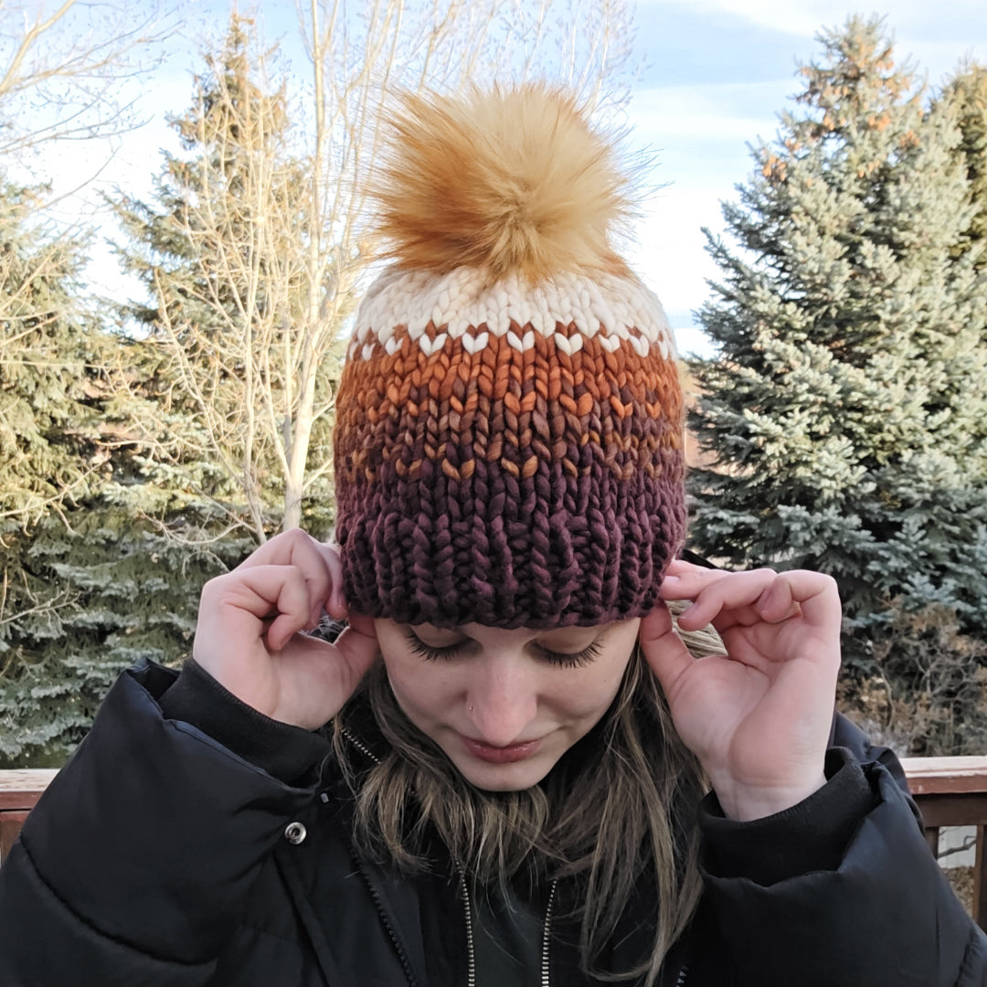 Brown Ombre Knit Beanie