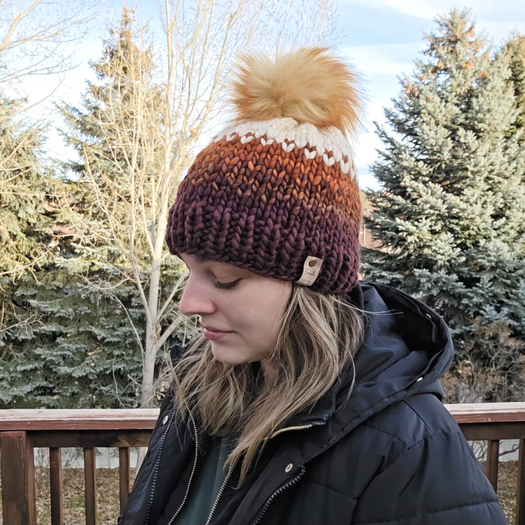 Brown Ombre Knit Beanie