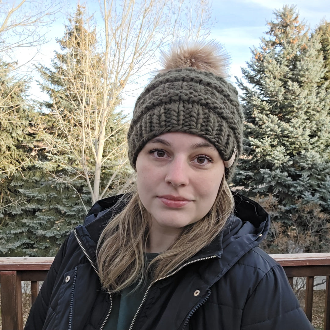 Olive Green Beanie and Cowl Set