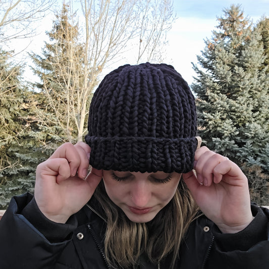 Ribbed Beanie - Black