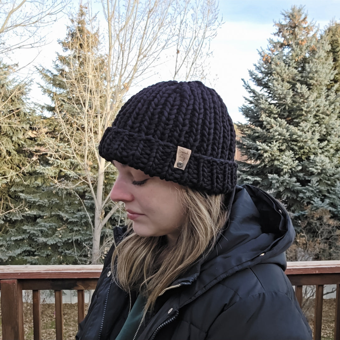 Ribbed Beanie - Black