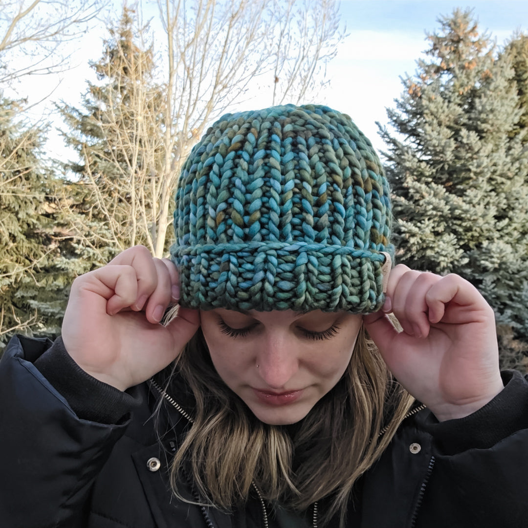 Ribbed Beanie - Greens