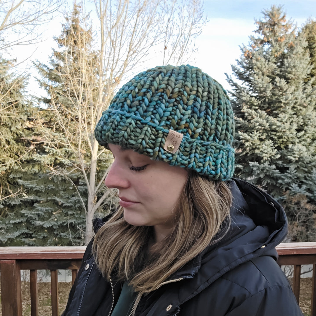 Ribbed Beanie - Greens