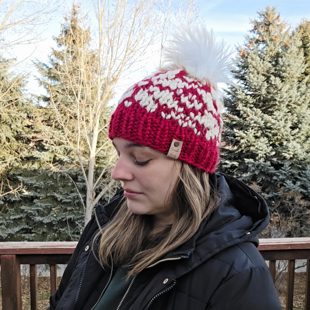 Women's Snowflake Hat - Red