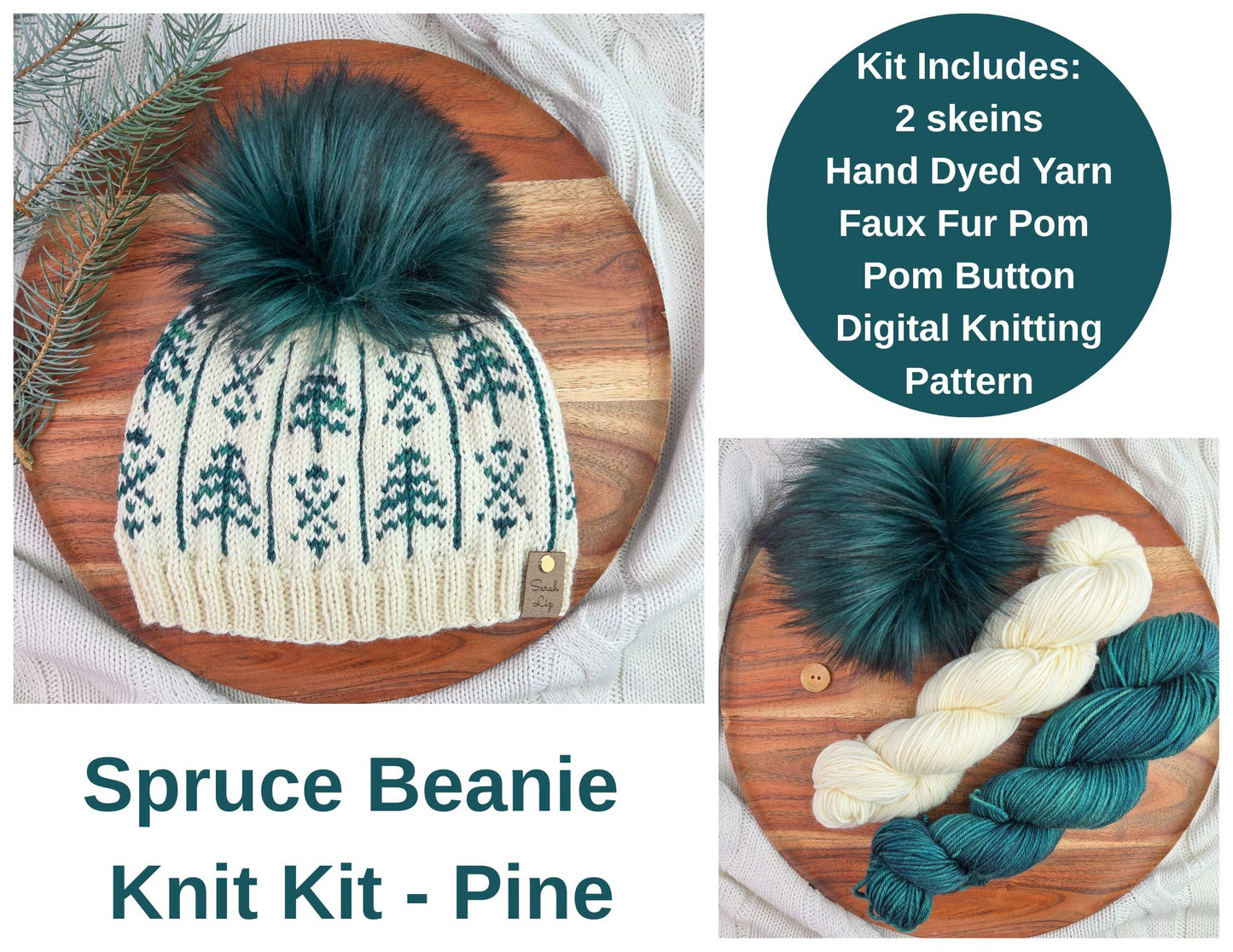 Knit Kit - Spruce Beanie - Pine