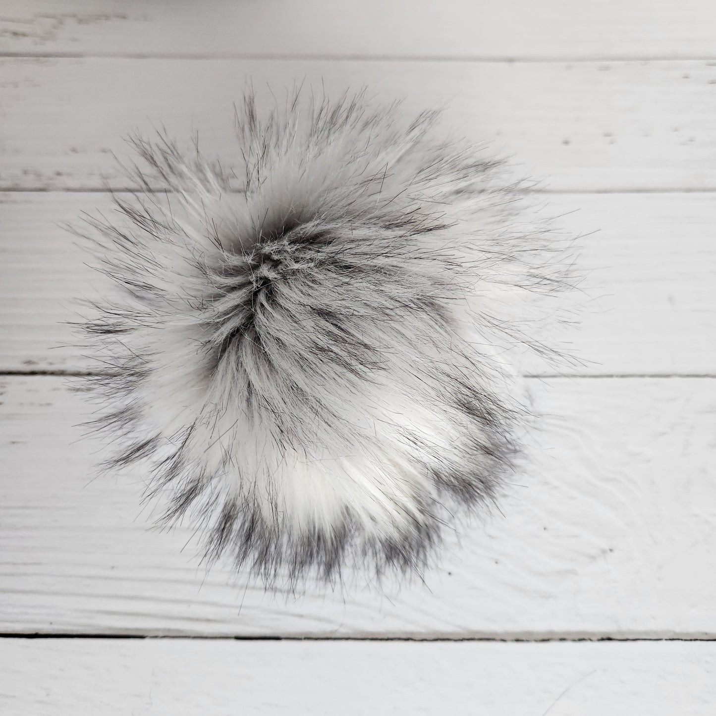 Silver Fox Faux Fur Pom