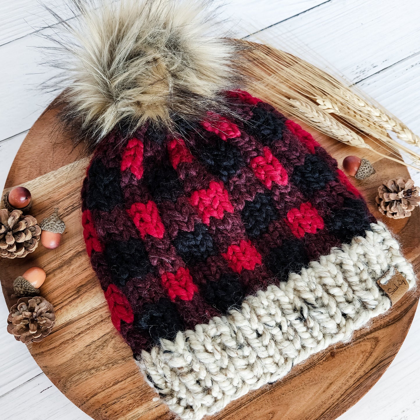 PREORDER - Women's Plaid Knit Beanie