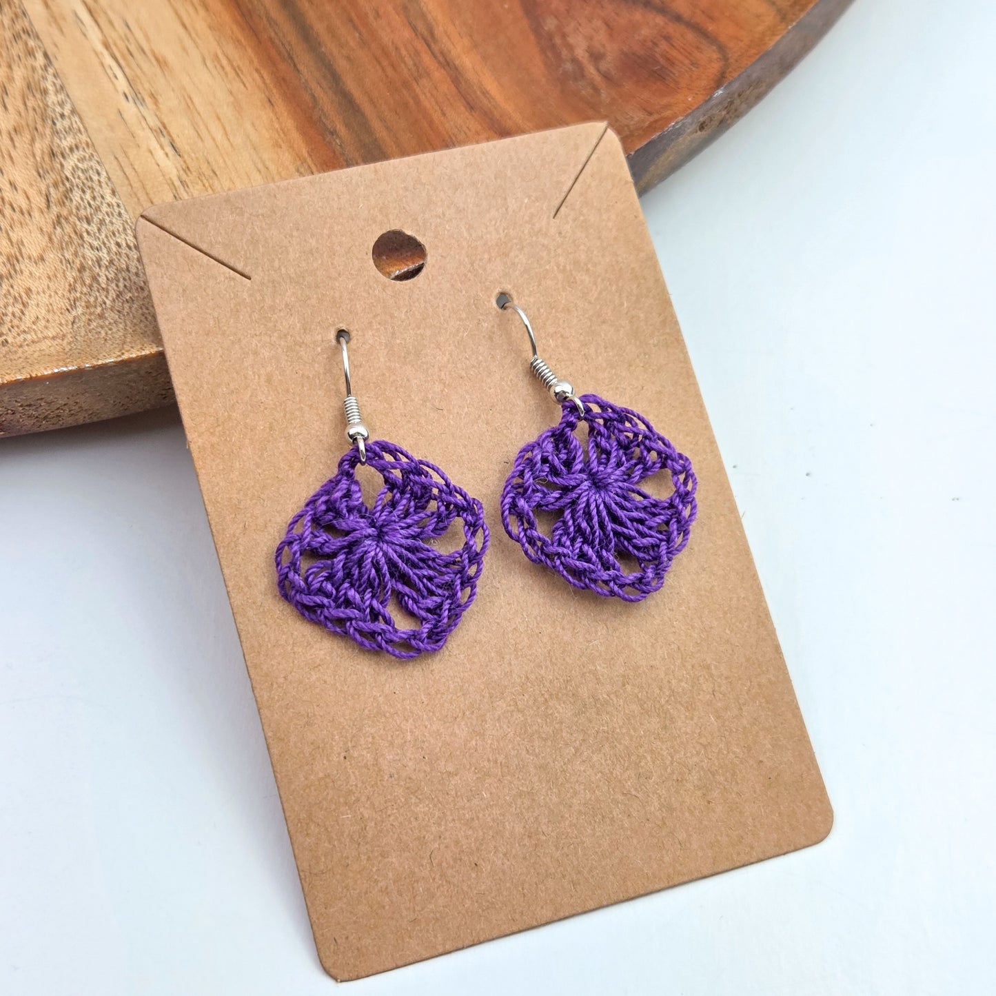 Purple Granny Square Earrings