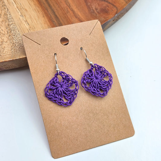 Purple Granny Square Earrings